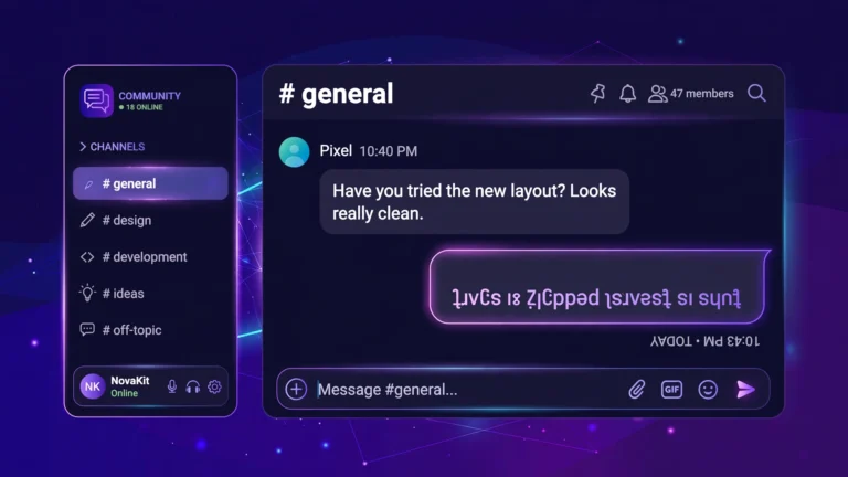 Discord chat showing an upside down flipped text message